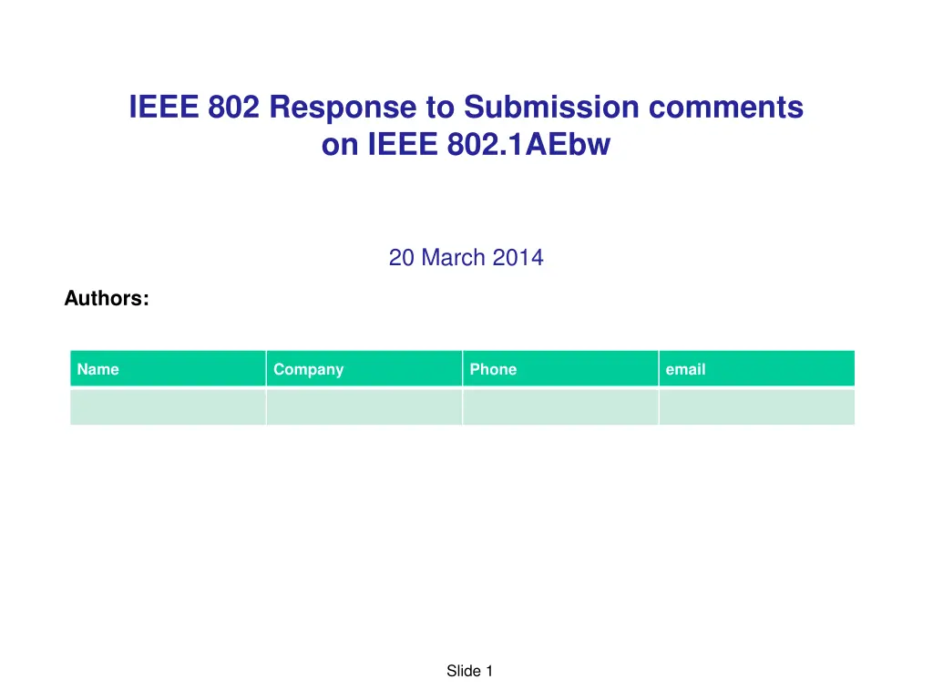 ieee 802 response to submission comments on ieee n.w