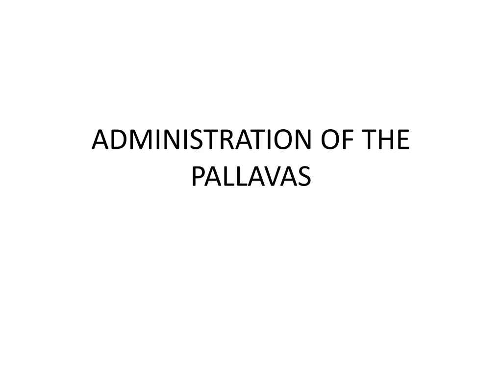 administration of the pallavas n.w