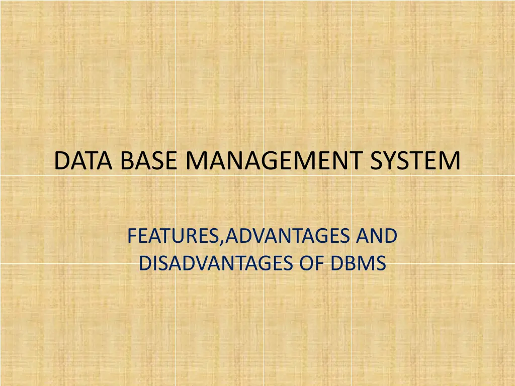 data base management system n.w