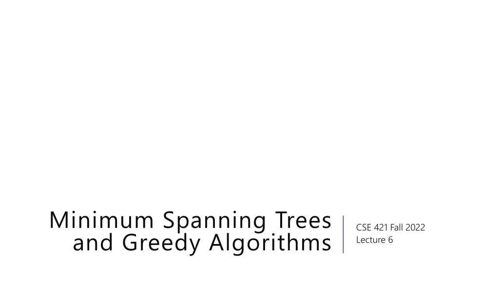 minimum spanning trees and greedy algorithms n.w