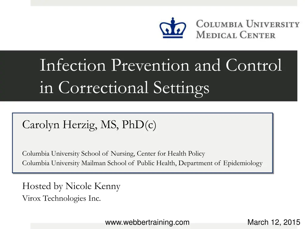 infection prevention and control in correctional n.w
