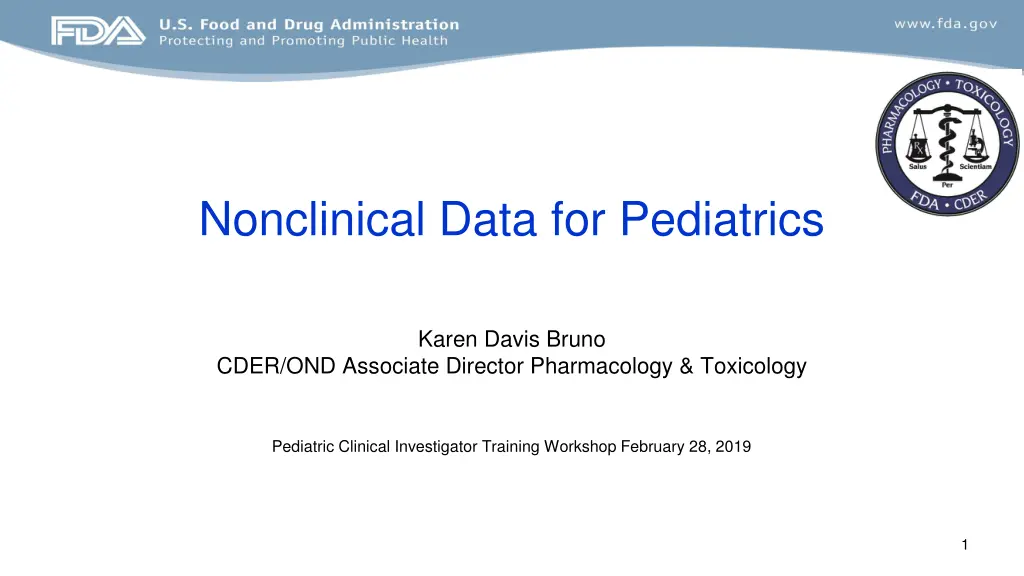 nonclinical data for pediatrics n.w