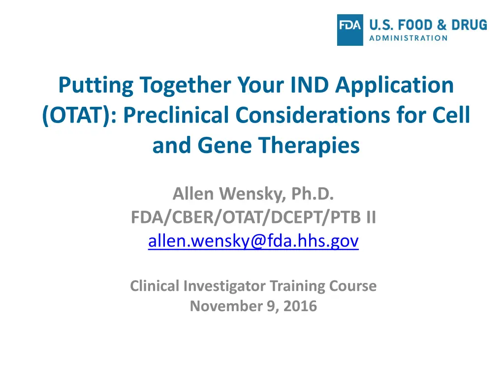 putting together your ind application otat n.w