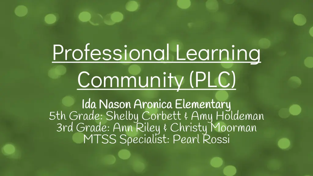 professional learning community plc ida nason n.w