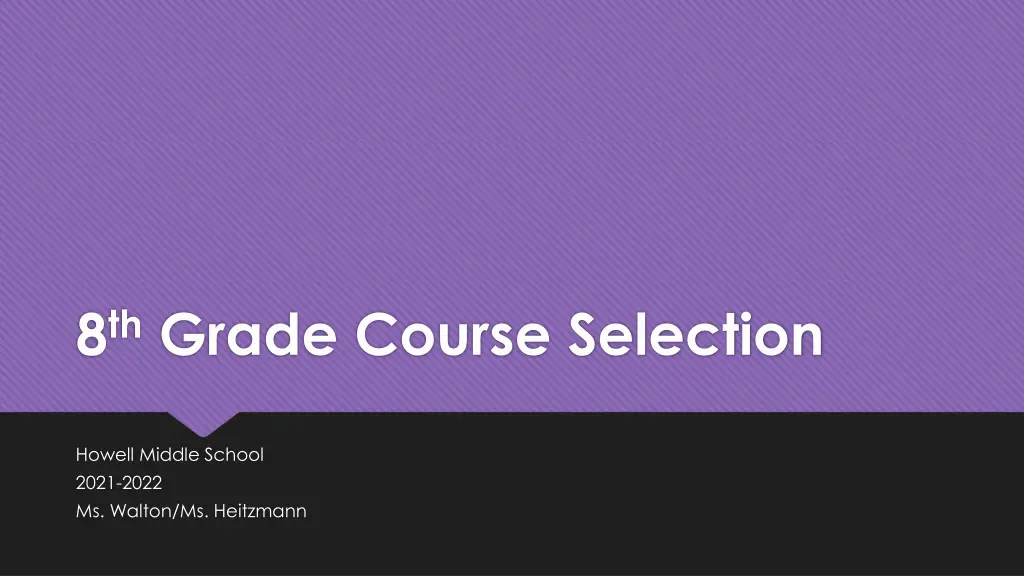 8 th grade course selection n.w