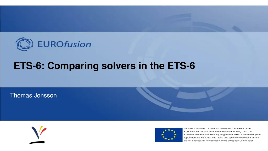 ets 6 comparing solvers in the ets 6 n.w