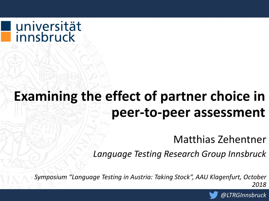 examining the effect of partner choice in peer n.w