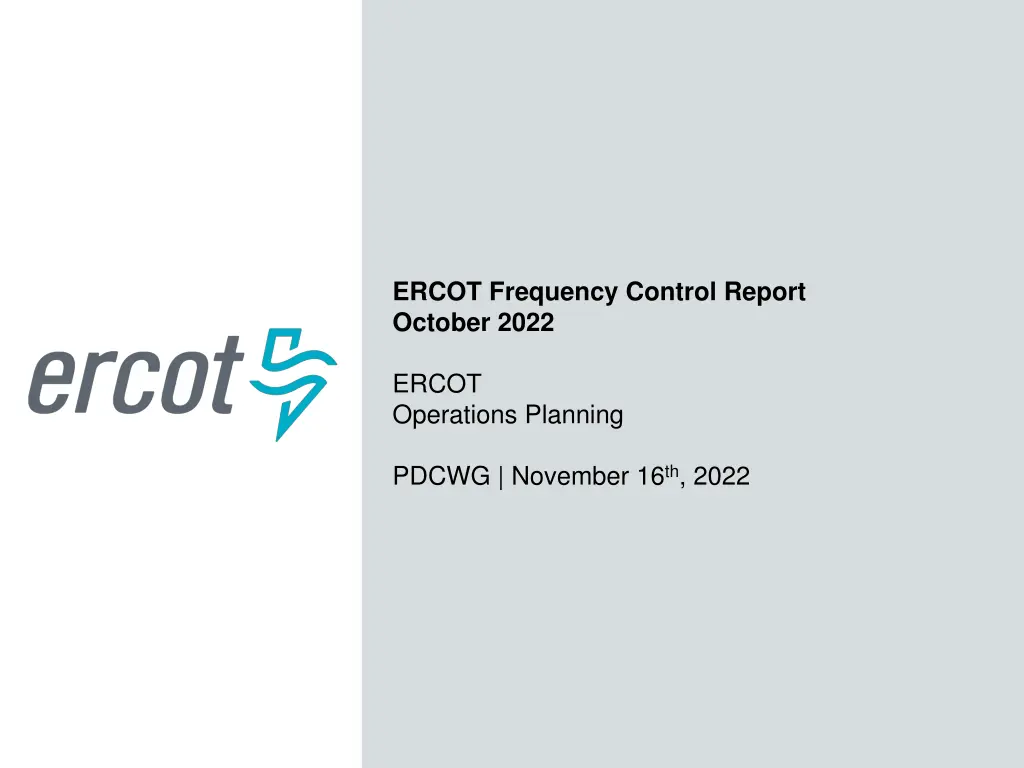 ercot frequency control report october 2022 n.w