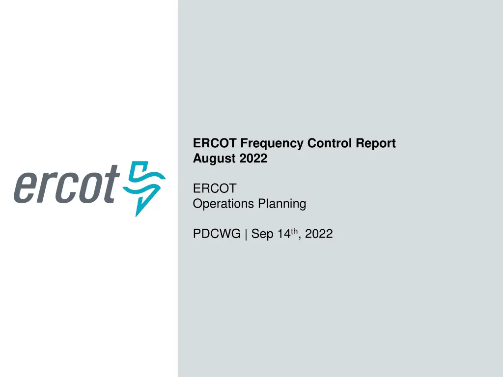 ercot frequency control report august 2022 n.w