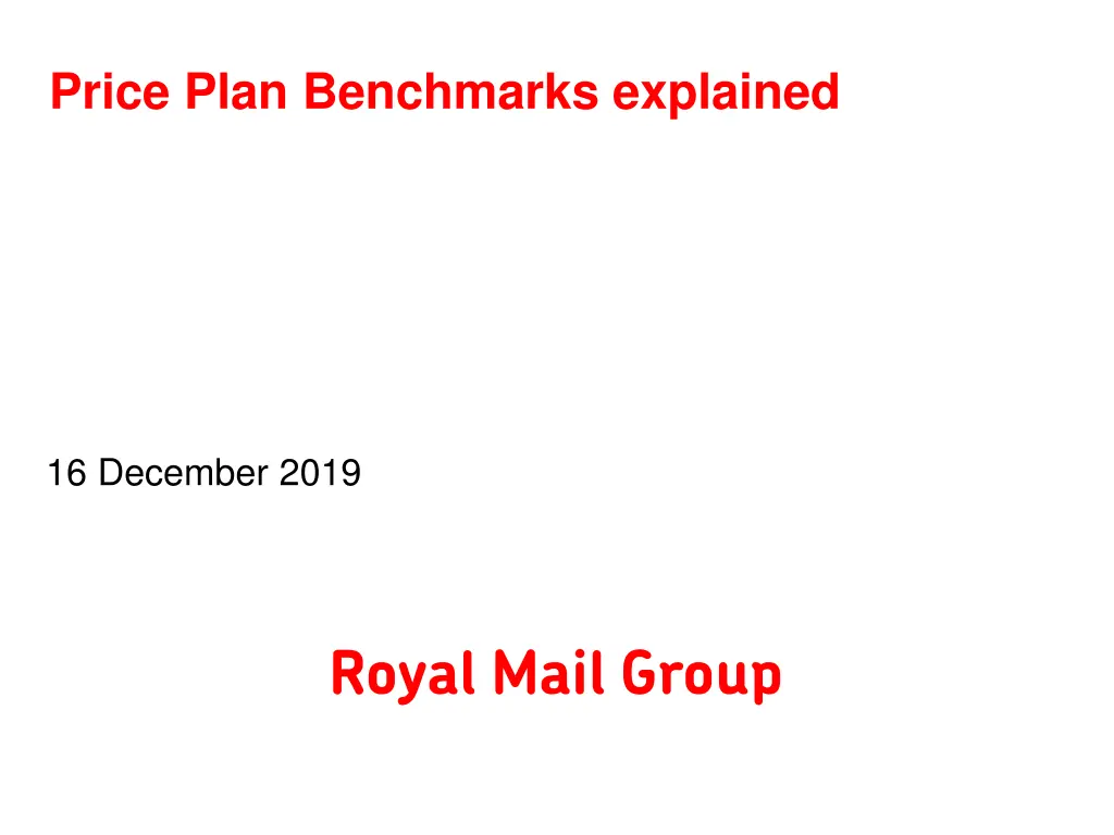 price plan benchmarks explained n.w