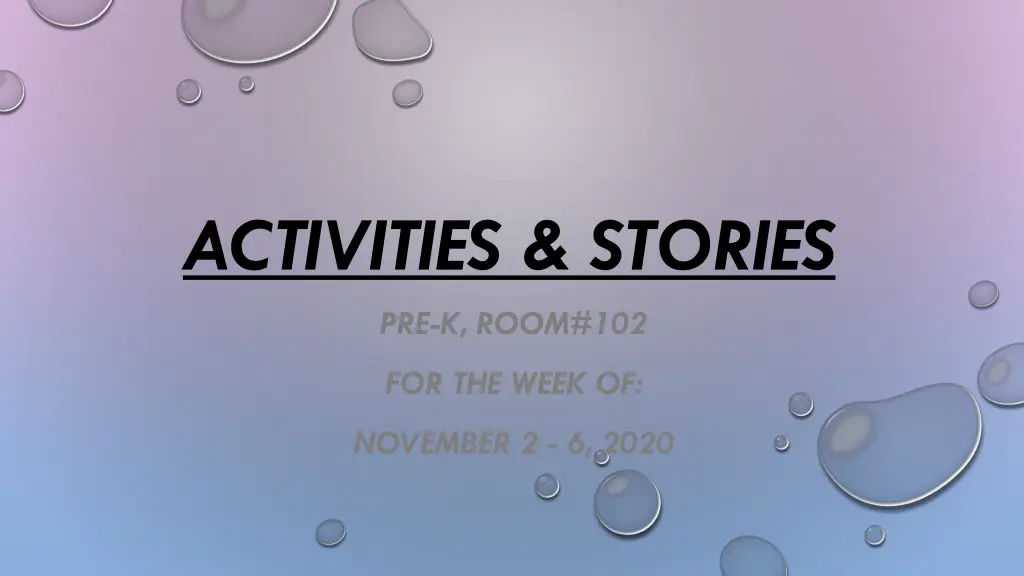 activities stories n.w