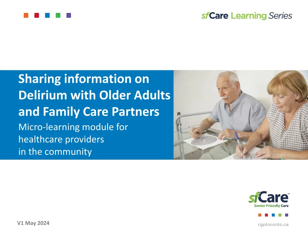 sharing information on delirium with older adults n.w