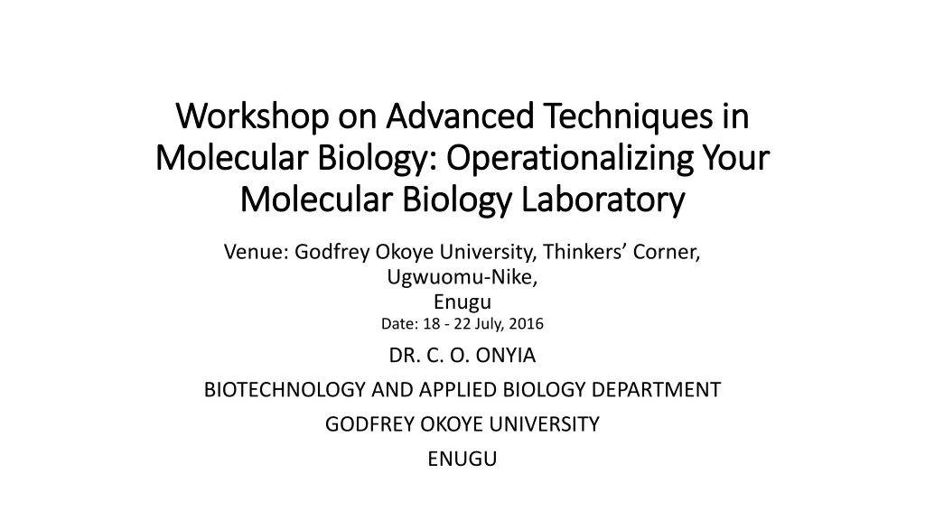 workshop on advanced techniques in workshop n.w