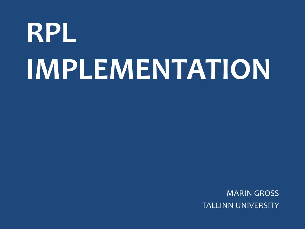 rpl implementation n.w