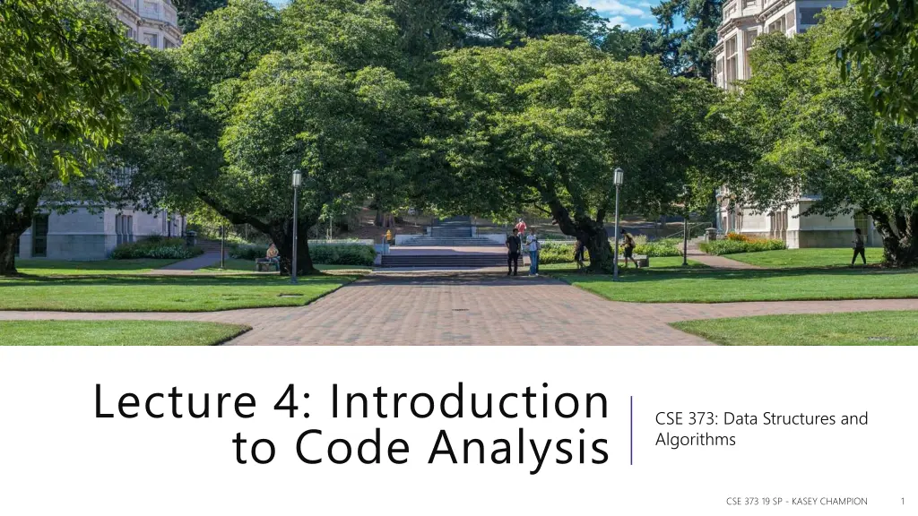 lecture 4 introduction to code analysis n.w