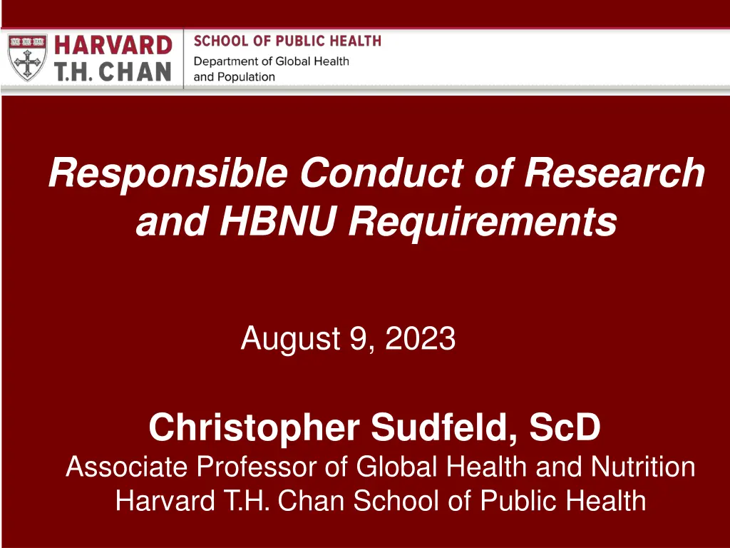 responsible conduct of research and hbnu n.w