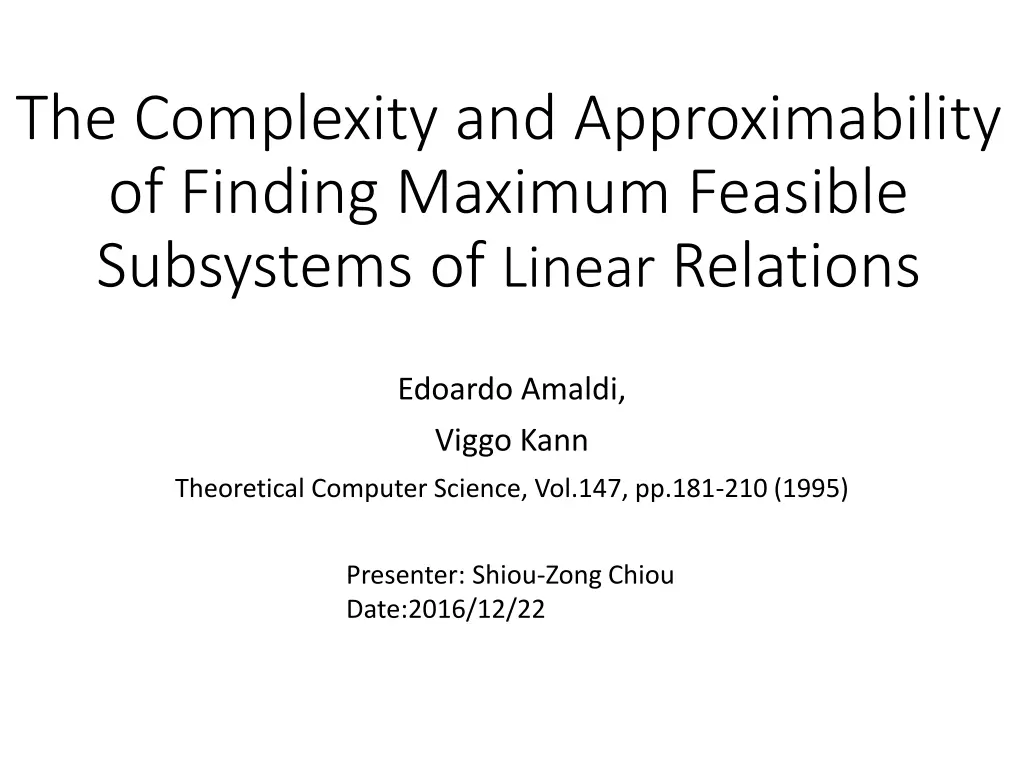 the complexity and approximability of finding n.w