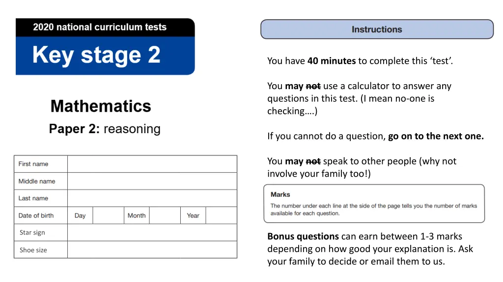 you have 40 minutes to complete this test n.w