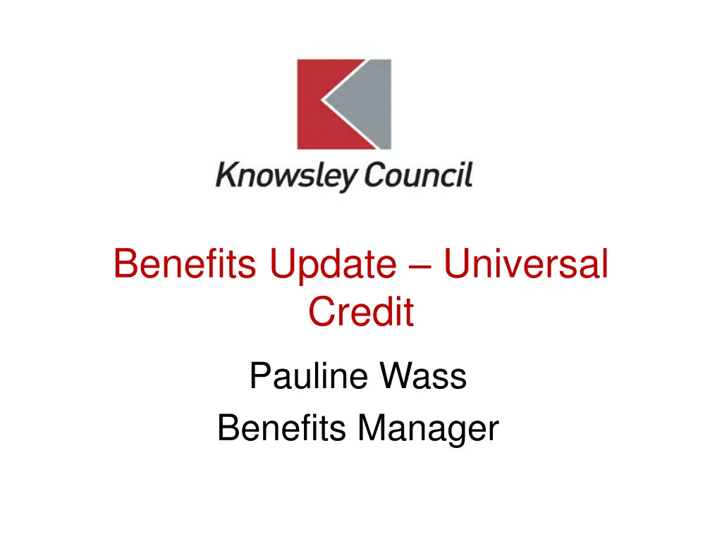 benefits update universal credit n.w