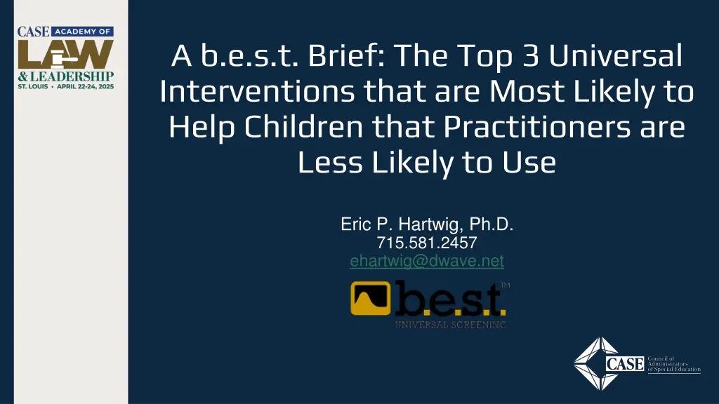 a b e s t brief the top 3 universal interventions n.w