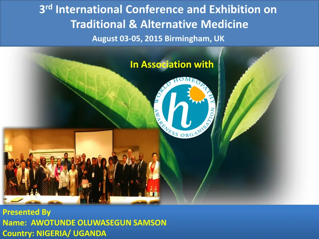 3 rd international conference and exhibition n.w