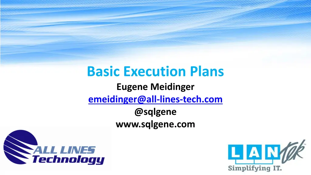 basic execution plans eugene meidinger n.w
