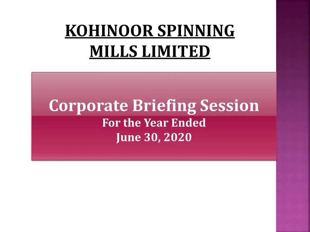 kohinoor spinning mills limited n.w