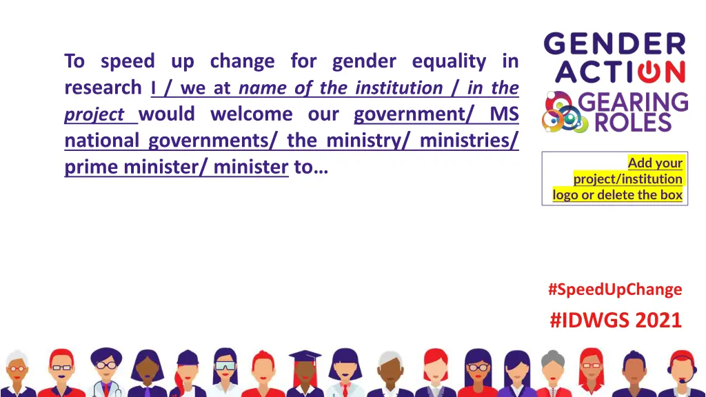 to speed up change for gender equality n.w