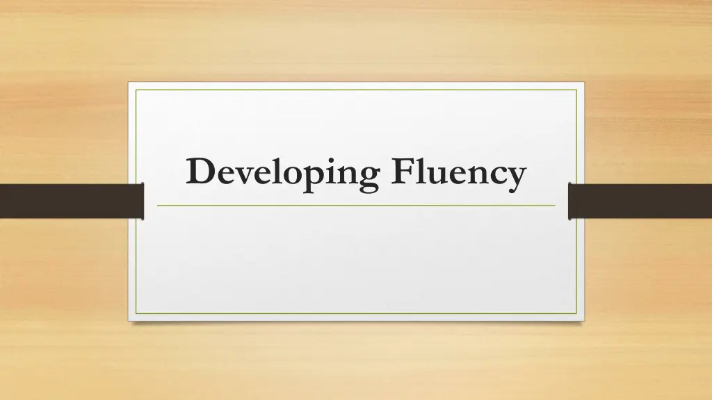 developing fluency n.w