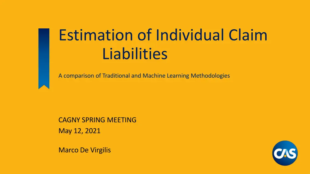 estimation of individual claim liabilities n.w