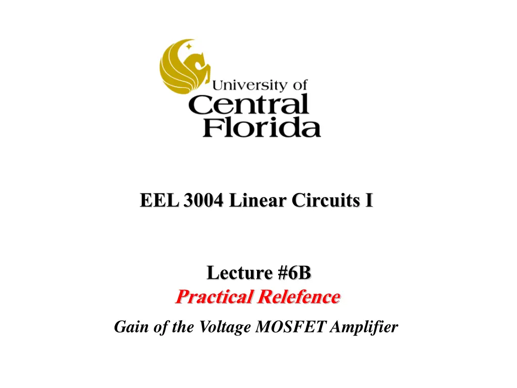 eel 3004 linear circuits i n.w