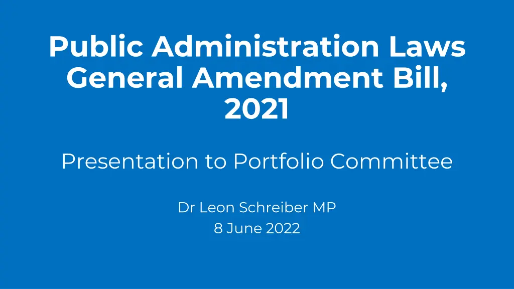public administration laws general amendment bill n.w