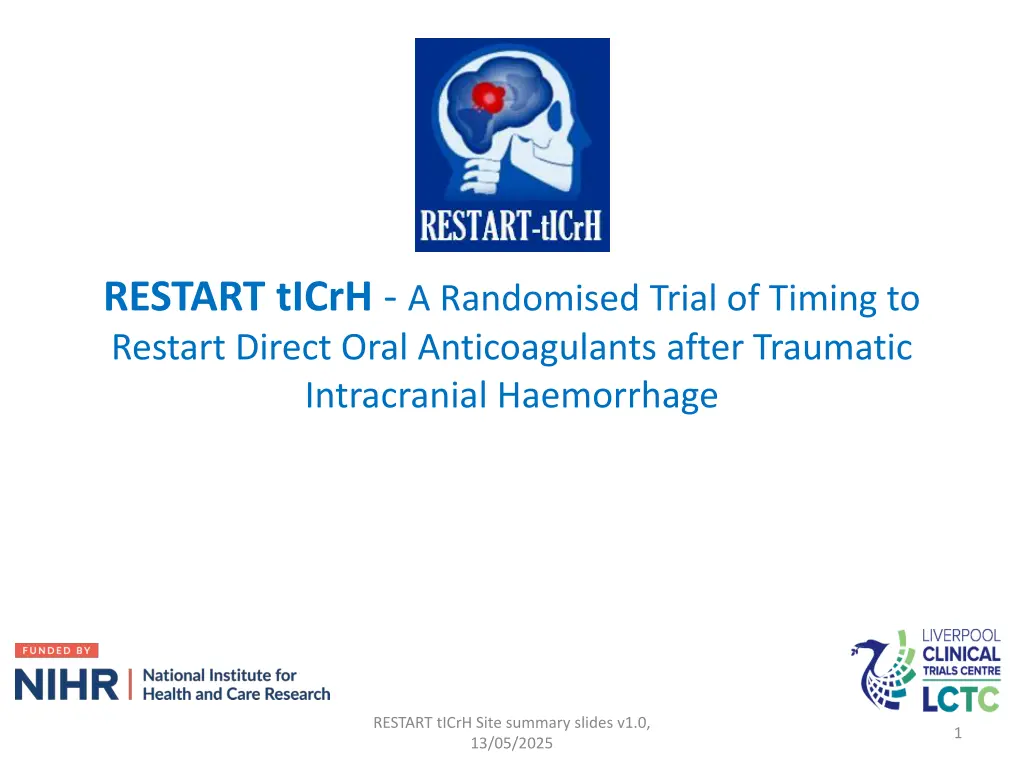 restart ticrh a randomised trial of timing n.w