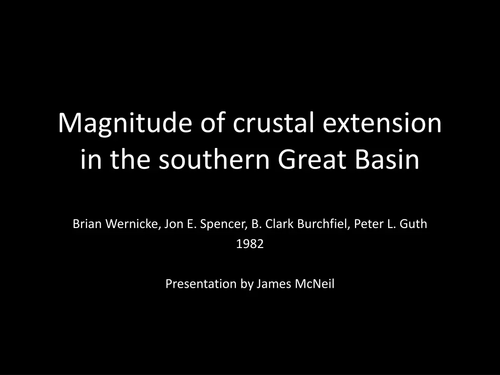 magnitude of crustal extension in the southern n.w