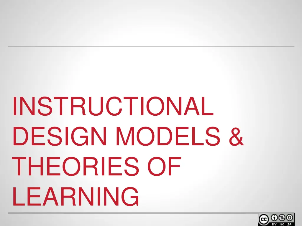 instructional design models theories of learning n.w