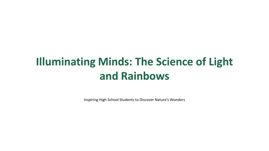 illuminating minds the science of light n.w