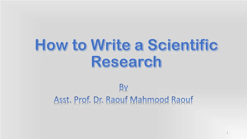 how to write a scientific how to write n.w