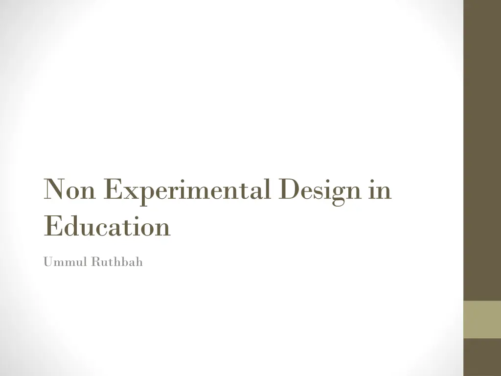non experimental design in education n.w