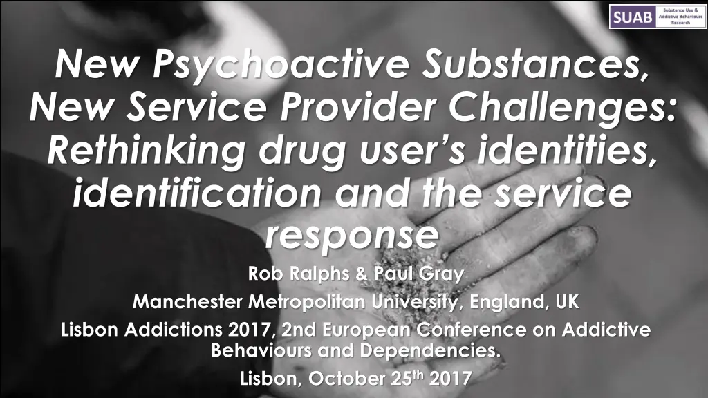 new psychoactive substances new service provider n.w