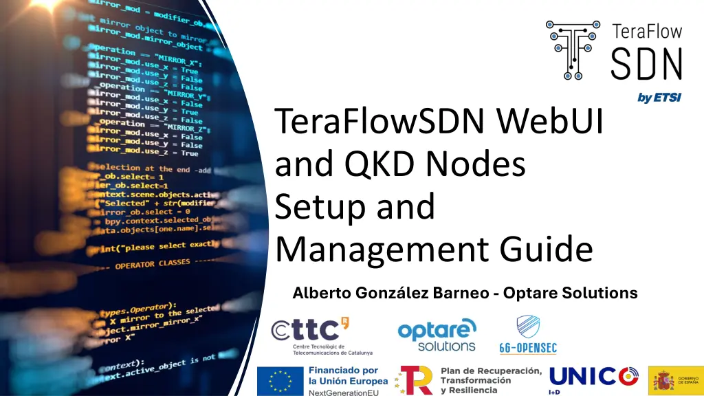 teraflowsdn webui and qkd nodes setup n.w