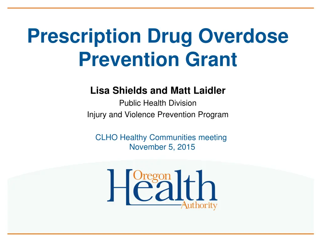 prescription drug overdose prevention grant n.w