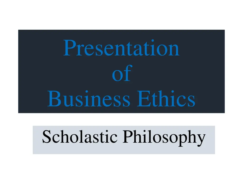 presentation of business ethics n.w