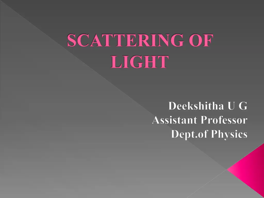 scattering of light n.w