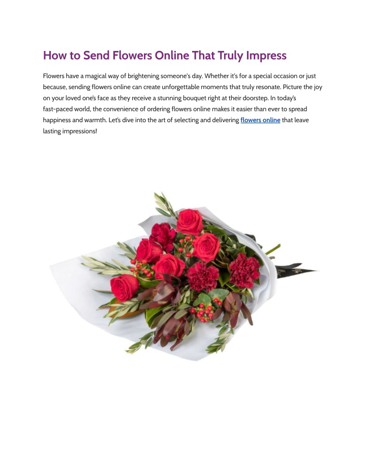 how to send flowers online that truly impress n.w