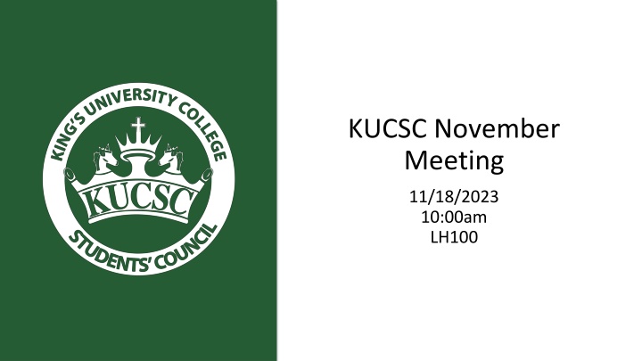 KUCSC November Meeting Agenda and Campus Policies Overview