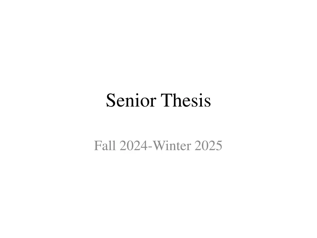 senior thesis n.w