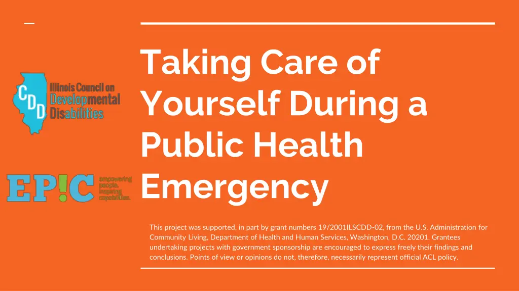 taking care of yourself during a public health n.w