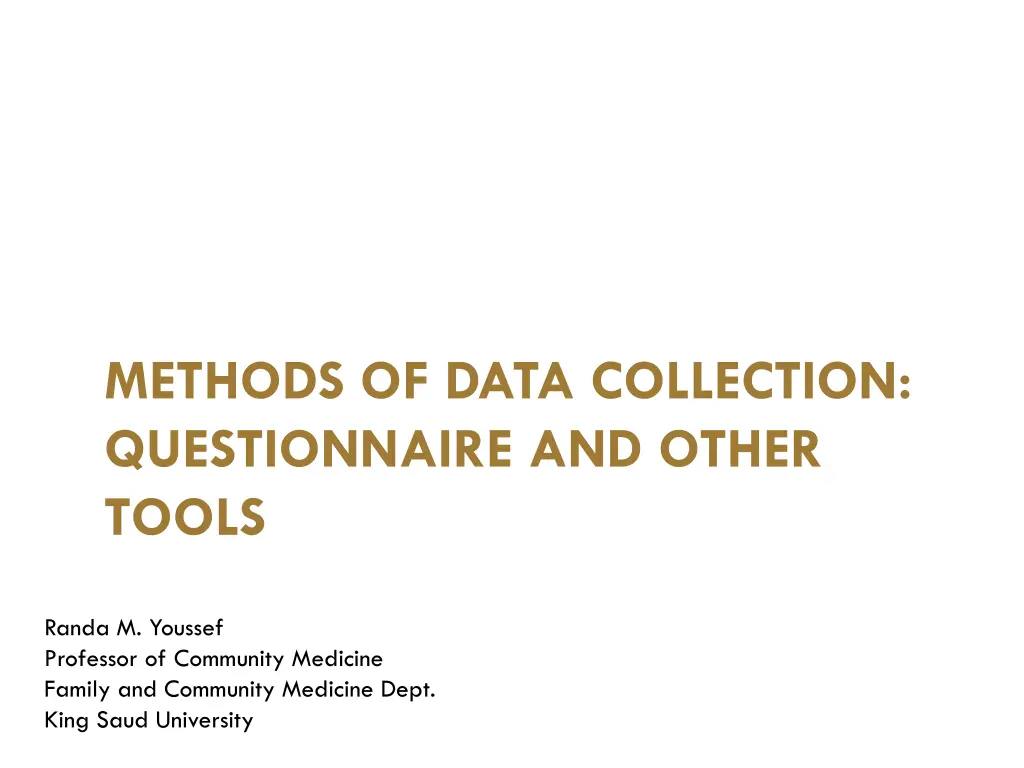 methods of data collection questionnaire n.w