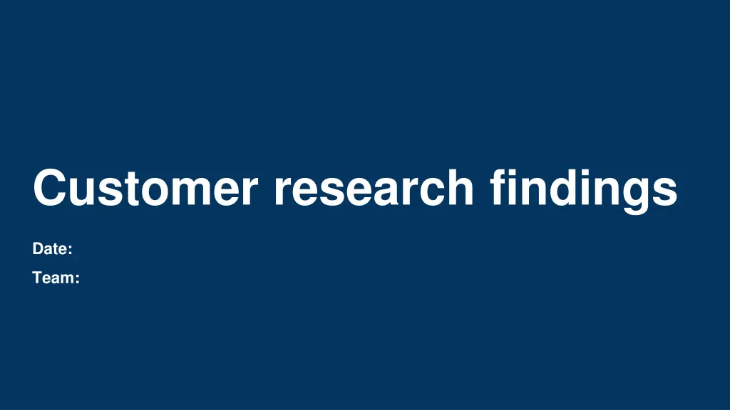 customer research findings n.w