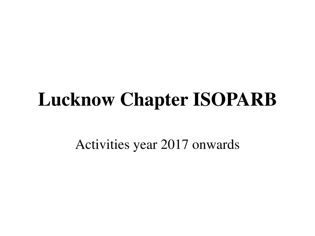 lucknow chapter isoparb n.w